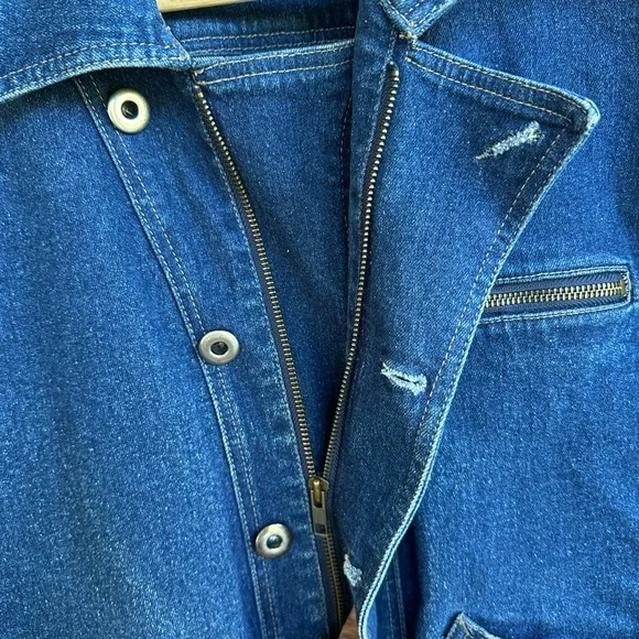 Liz Wear Vintage Denim Bomber Jean Jacket - Picture 4 of 7